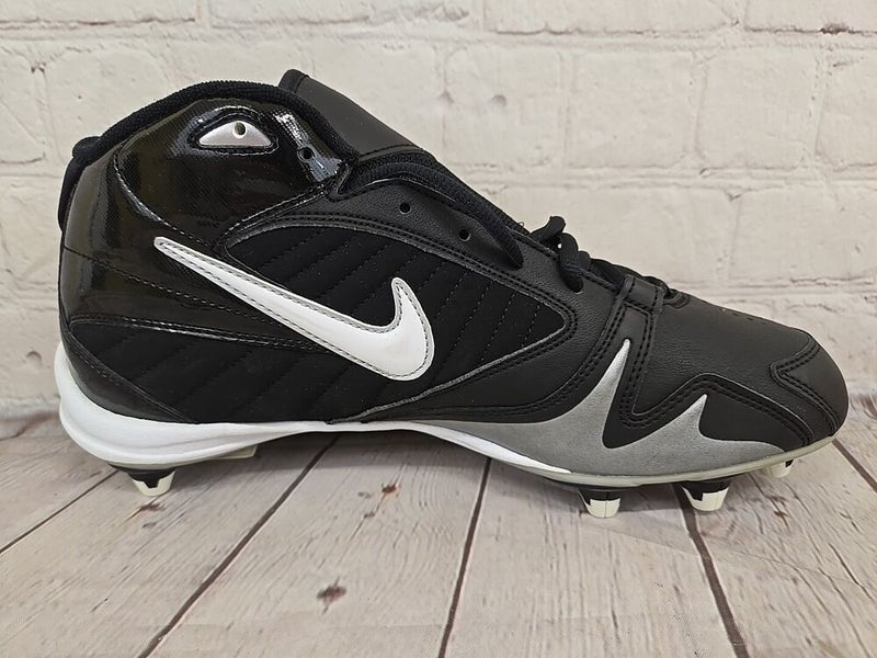 Nike Strike Force 3/4 Men's Football Cleats Black White Metallic Silver US 9
