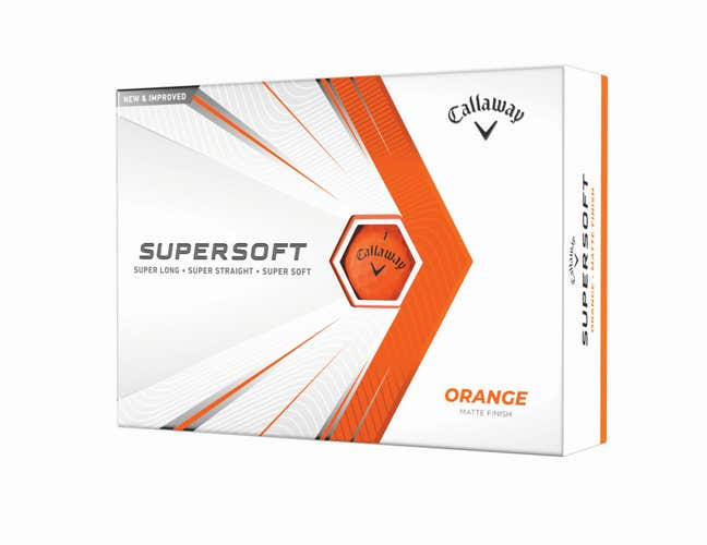 Callaway Supersoft 2021 Golf Balls (Matte Orange, 12pk) Super Long NEW &