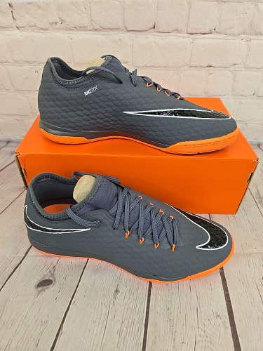 Nike Zoom PhantomX 3 Pro IC Soccer Shoes Dark Grey Total Orange US 9 M, 10.5 W