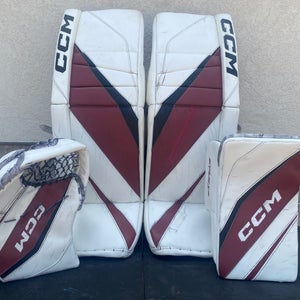 CCM EXTREME FLEX 6 Pro Stock Goalie Leg Pads Glove Set 34+1.5 COYOTES 4844