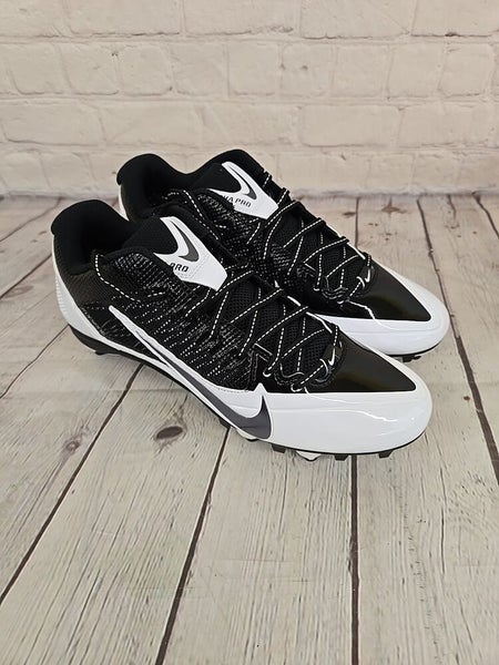 Nike 599008 001 Alpha Pro D Men's Football Cleats Black Dark Grey White US 9.5