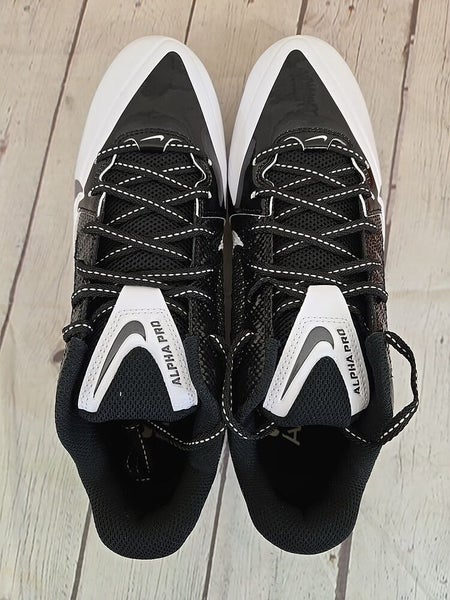 Nike 599008 001 Alpha Pro D Men's Football Cleats Black Dark Grey White US 9.5