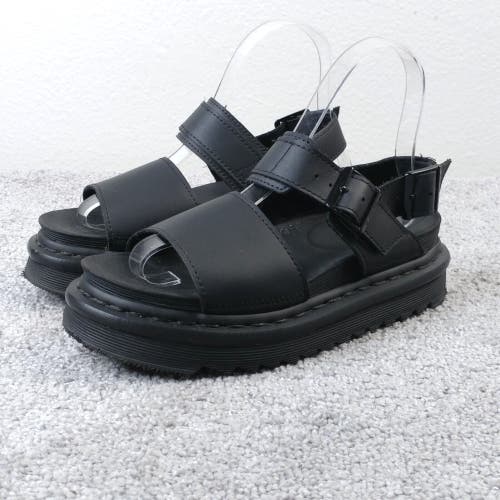 Dr. Martens Voss Womens 5 Platform Sandals Black Chunky Heel Shoes Slingback