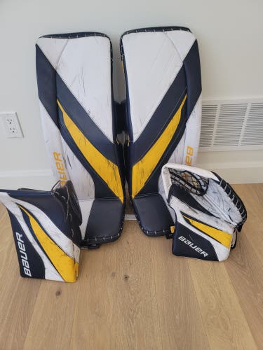 5x pro goalie pads and glove and blocker
