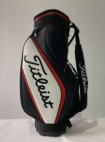 Titleist Demo / Display Cart Bag Black White Red 6-Way Divide Strap Golf Bag