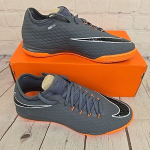 Nike Zoom PhantomX 3 Pro IC Soccer Shoes Dark Grey Total Orange US 8 M, 9.5 W