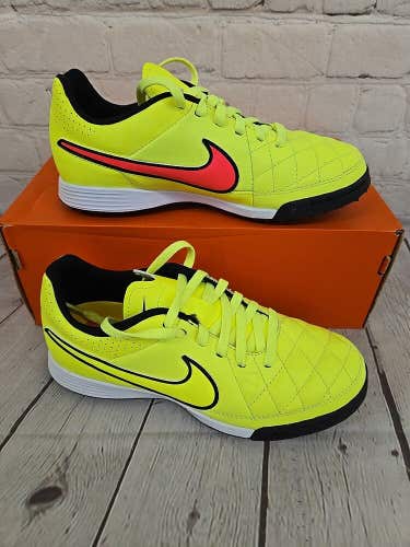 Nike 631529 770 JR Tiempo Genio Leather TF Kids Soccer Shoes Volt Hyper Punch 3Y