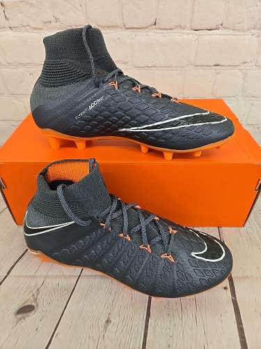 Nike JR Phantom 3 Elite DF FG Youth Soccer Cleats Dark Grey Total Orange US 5.5Y