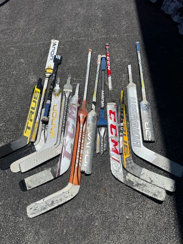Lot of Broken Goalie Hockey Sticks for Projects - #Q509