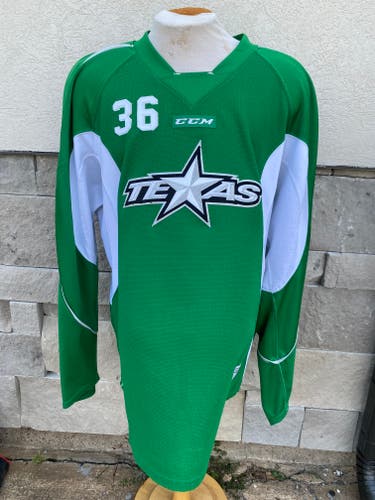 CCM Edge Texas Stars Pro Stock Practice / Scrimmage Jersey Victory Green 8374