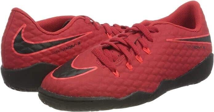 Nike JR Hypervenomx Phelon III IC Indoor Soccer Shoes University Red US 1.5Y