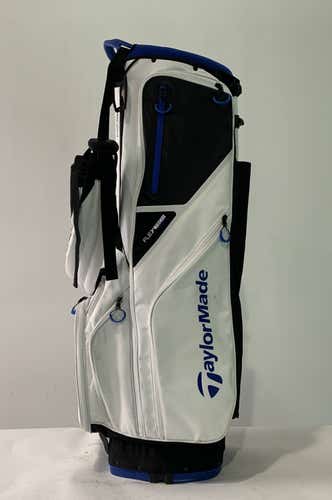 TaylorMade FlexTech Stand Bag White Black Blue 14-Way Divide Dual Strap Golf Bag
