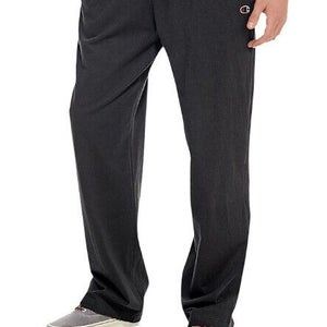 Champion Men's Open Bottom Jersey Pants XXL Black P7309 Cotton Pockets Sweatpant