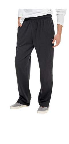 Champion Men's Open Bottom Jersey Pants XXL Black P7309 Cotton Pockets Sweatpant