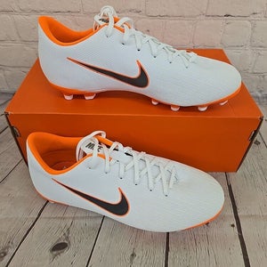 Nike JR Vapor 12 Academy GS MG Youth Soccer Cleats White Orange Grey US 5.5Y