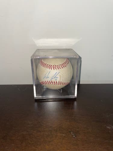 Signed MLB baseball (Wilmer Flores) game used