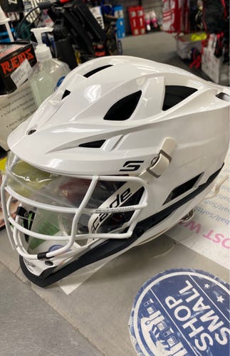 Cascade S Youth Used White Helmet lacrosse lax player