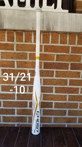 Used 2021 Easton Ghost Advanced gold limited edition Bat (-10) Composite 21 oz 31" 2 year warranty
