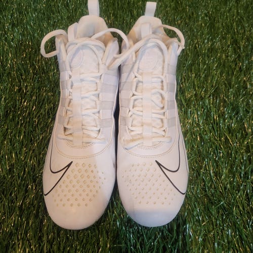 Nike Alpha Huarache  Varsity White  Lacrosse Cleats Size 14 923427-107--Nice CONDITION