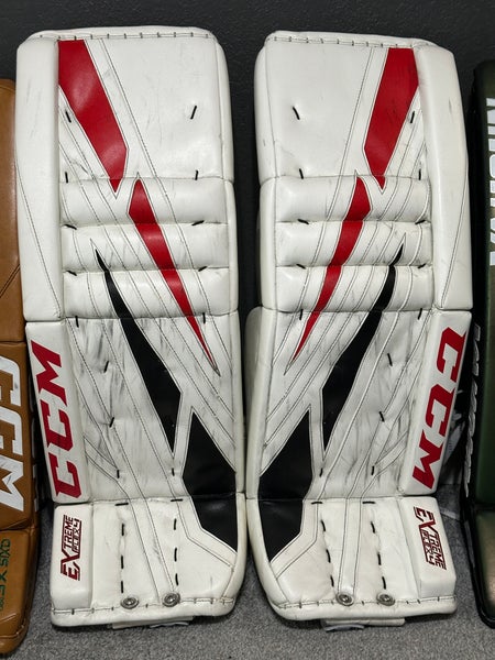 Used 33+2.5 CCM Extreme Flex 4 Goalie Leg Pads Pro Stock - Lankinen