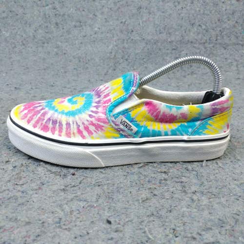 Vans Classic Slip On Girls 3Y Shoes Kids Sneakers Canvas Rainbow Tie Dye