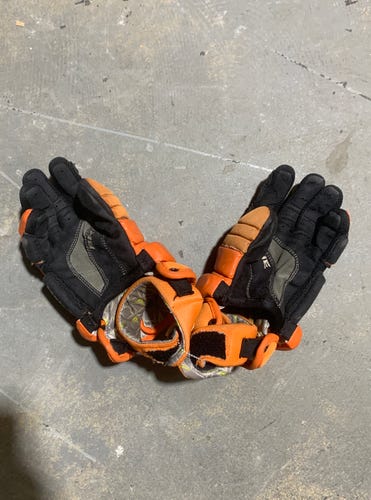 Orange Used Brine Lacrosse Gloves 12"