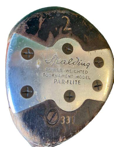 Spalding Par-Flite Persimmon 2 Wood Tournament Model 331 Stiff Steel 42.5" LH