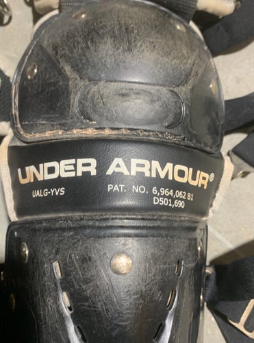 Black Used Youth Under Armour Victory Series Catcher's Leg Guard