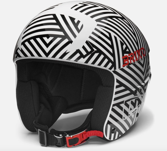 Briko Vulcano FIS Graphik Helmet - Shiny Black White Red