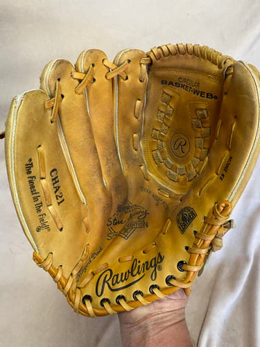 Used Left Hand Throw Rawlings Outfield Cha 21 Baseball Glove 13"