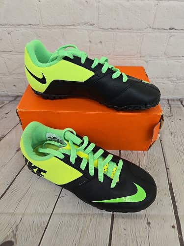 Nike JR Bomba II Kid's Soccer Shoes Black Electric Green Volt US Size 13.5C