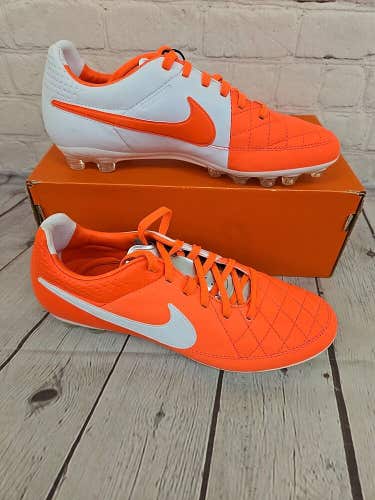 Nike 631615 810 Tiempo Legacy AG Soccer Cleats Total Crimson White Silver US 6.5