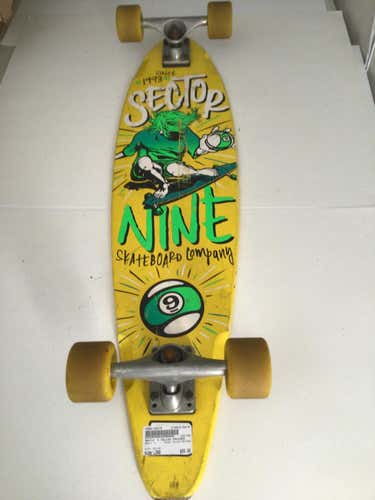 Used Sector 9 Yellow Cruiser Long Skateboards Complete Boards