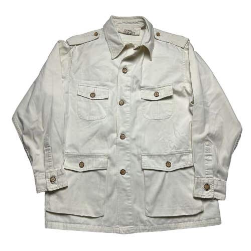 Vintage Royal Explorers Corps Button Up Safari Jacket Shacket White Sz M