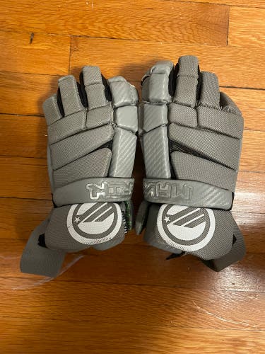 Used Maverik 13" Grey Lacrosse Gloves