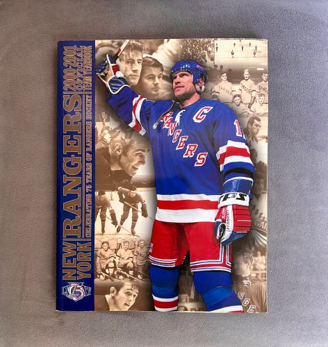 New York Rangers Official NHL Team Yearbook 2000-2001 Season With Mark Messier