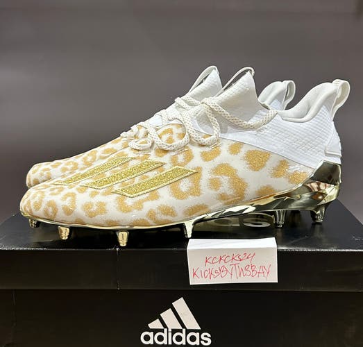 Adidas Adizero Football Cleats Cheetah White Gold Mens Size 11.5 EH3472