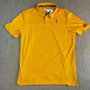 NWT men's L/large Arizona Sundevils Adidas Coaches Sideline Urban golf Polo shirt BSBL