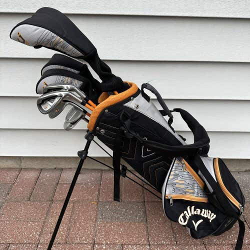 Callaway XJ Hot Junior Flex Golf Set Driver Wood Hybrid Irons Putter Bag RH
