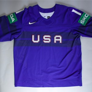 Team USA IIHF 2021-22 Riley Barber game used jersey