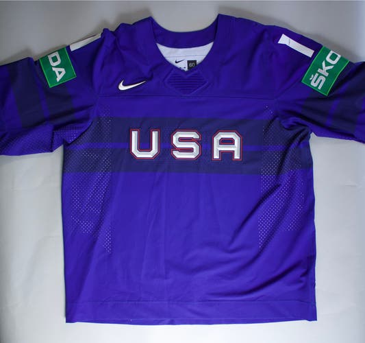 Team USA IIHF 2021-22 Riley Barber game used jersey
