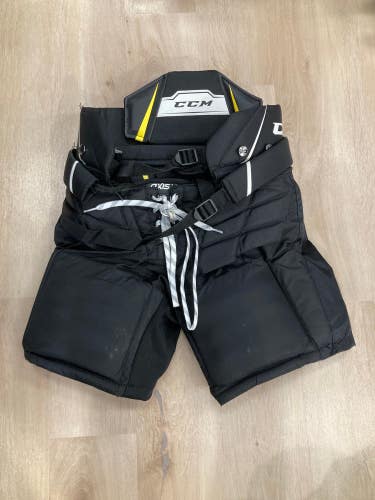 Black Used Junior Medium CCM Axis 1.5 Hockey Goalie Pants