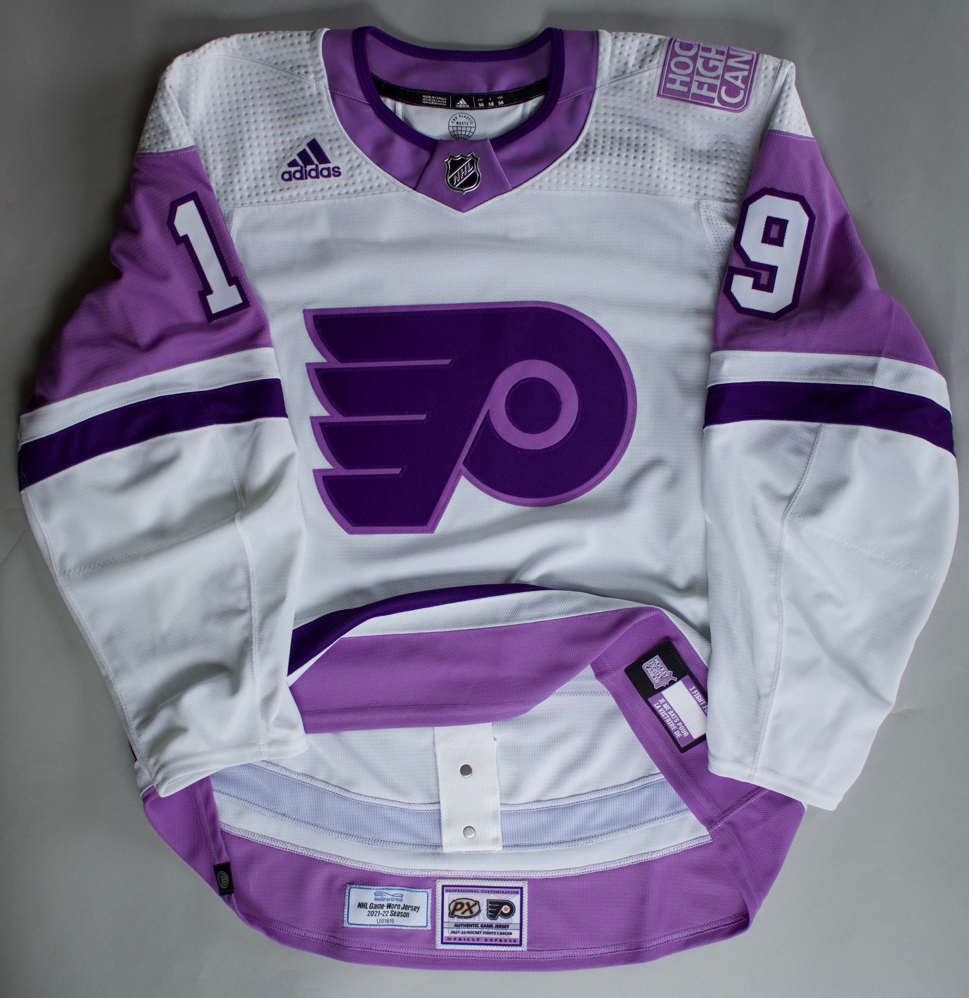 BUG　バンド　FC会報　13～25 2021 Philadelphia Flyers Hockey Fights Cancer Derick Brassard warm