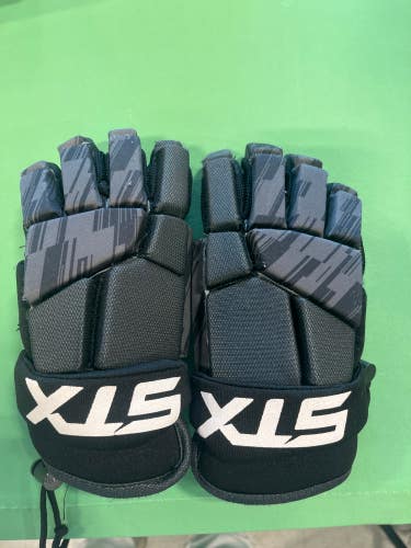 Black Used STX Stallion 75 Lacrosse Gloves 10"