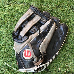 Used Wilson A500 Right Hand Throw Infield Baseball Glove 12"