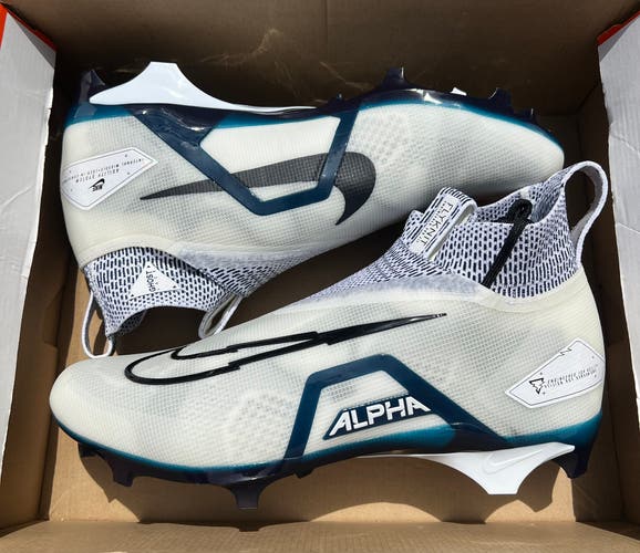 Size 13 Nike Alpha Menace Elite 3 'White College Navy' Football Cleat CT6648-102