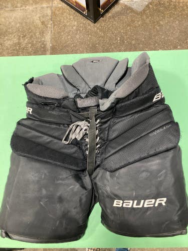 Black Used Senior Medium Bauer Elite Hockey Goalie Pants