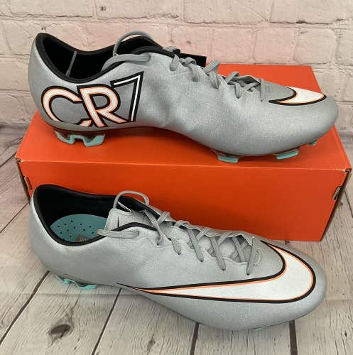 Nike Mercurial Veloce II CR FG Mens Soccer Cleats Silver Black Turquoise US 11.5