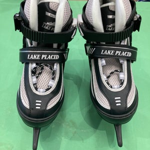 Used Youth Lake Placid Hockey Skates Regular Width Size 1-4