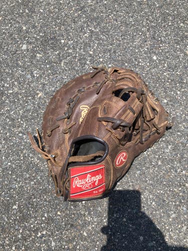 Brown Used Rawlings Player Preferred Right Hand Throw First Base Baseball Glove 12.5"